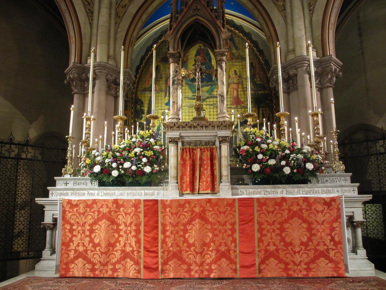 The flowers for Ascension Day were given by Carolyn and Peers Brewer to the glory of God and in thanksgiving for the friendship of Rod Gunn. May he rest in peace and rise in glory. Photo: MaryJane Boland