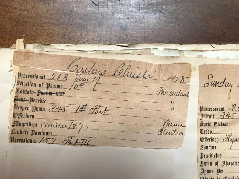 The first record we have for a celebration of Corpus Christi is from Evensong on the eve of the feast, June 18, 1878. The Reverend Thomas McKee Brown (1848-1898; rector 1870-1898) was one of the three original members of the American Branch of the Confraternity of the Blessed Sacrament. Photo: Stephen Gerth