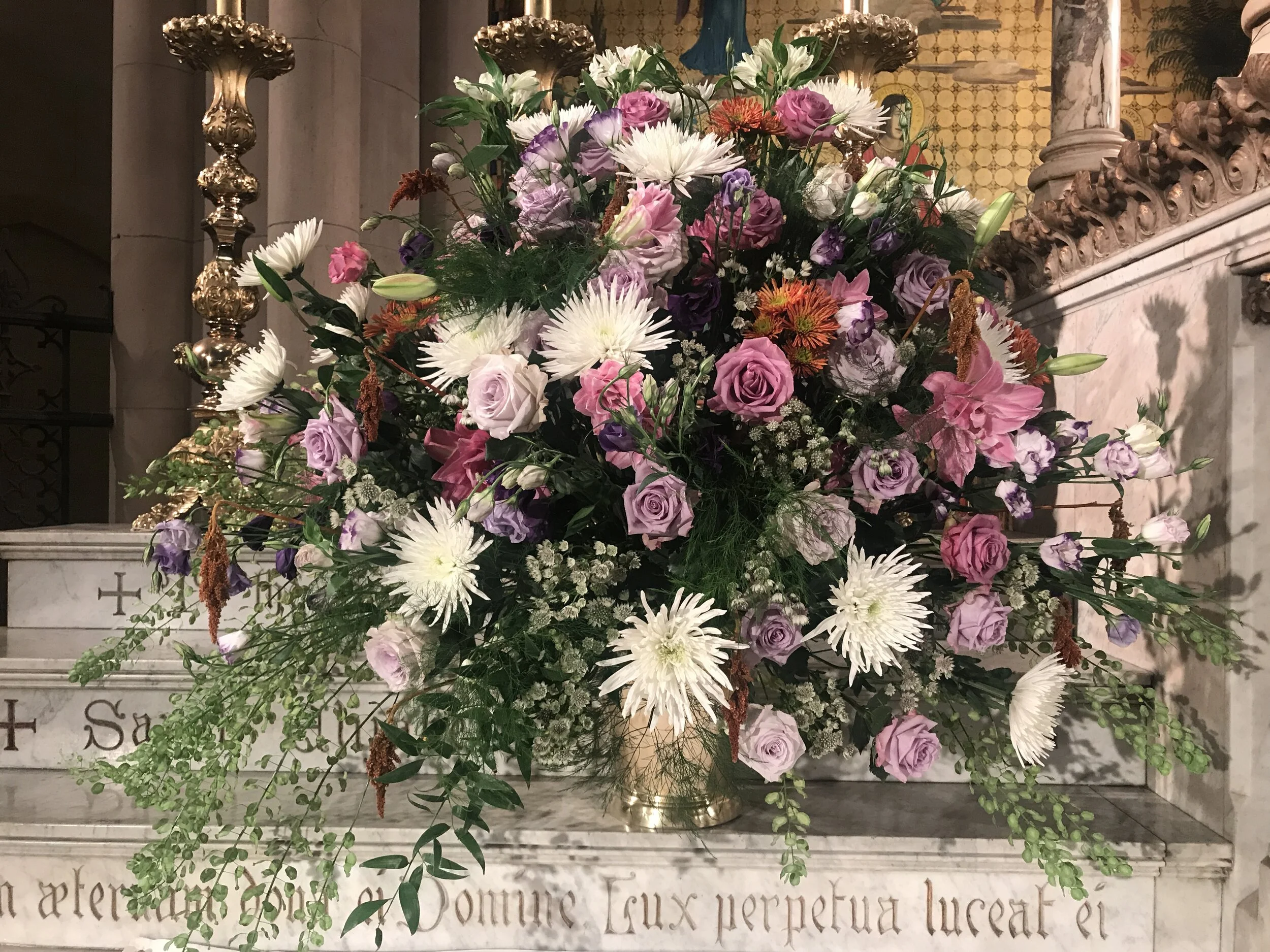 The flowers were given to the glory of God by MaryJane Boland and Daniel Picard on the occasion of their marriage. Photo: Clark Mitchell
