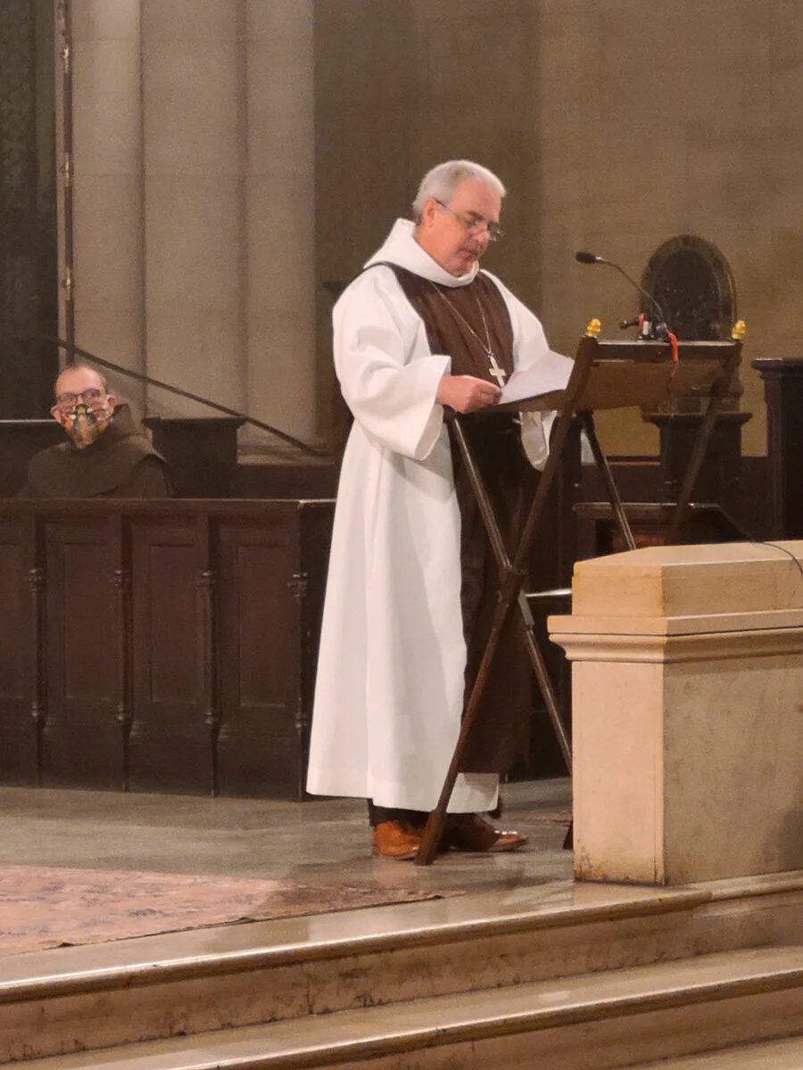 Brother Thomas Bushnell BSG led the Prayers of the People. Photo: Leroy Sharer