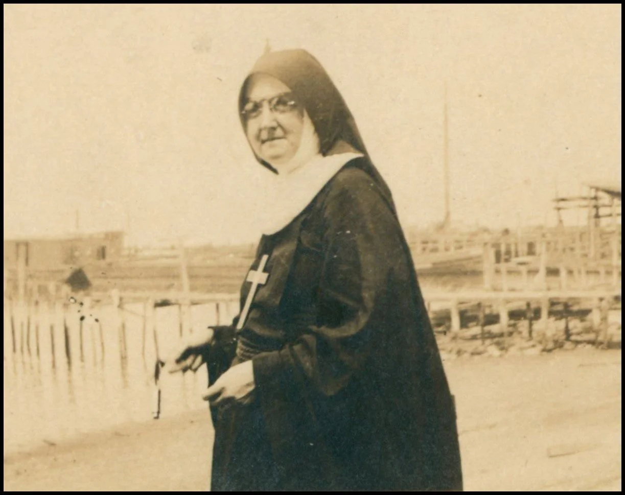  Sr. Ethelreda on the shore  Parish archives  