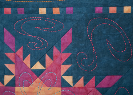 Machine quilting with heavy thread