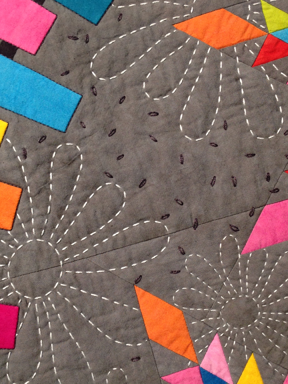 Hand quilting with perle cotton (big stitch & lazy daisies)