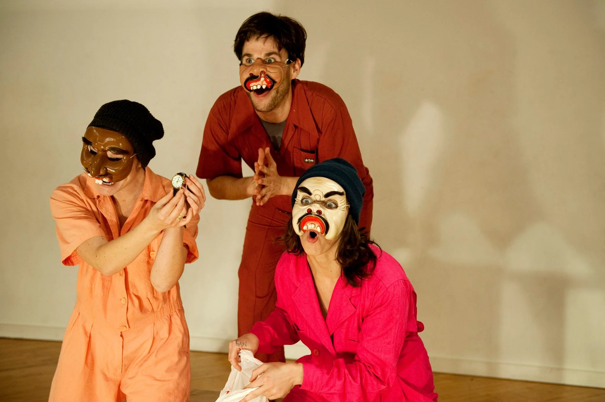 "Garbage Men" (Balinese Half Masks) - Pig Iron School 2014. Co-created and performed with Alicia Crosby and Michael T. Williams. 