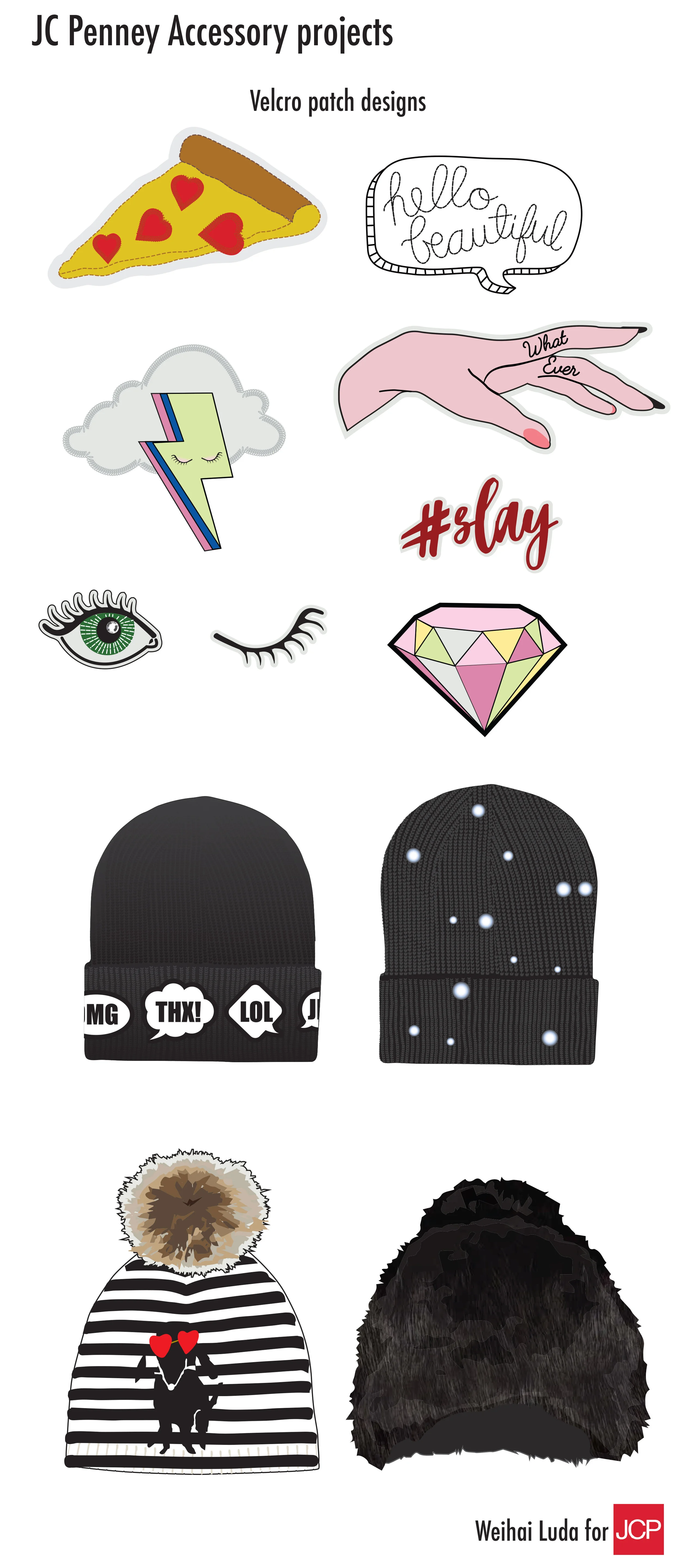 Buffalo Creative: Embroidered patches &amp; winter hat designs for JC Penney