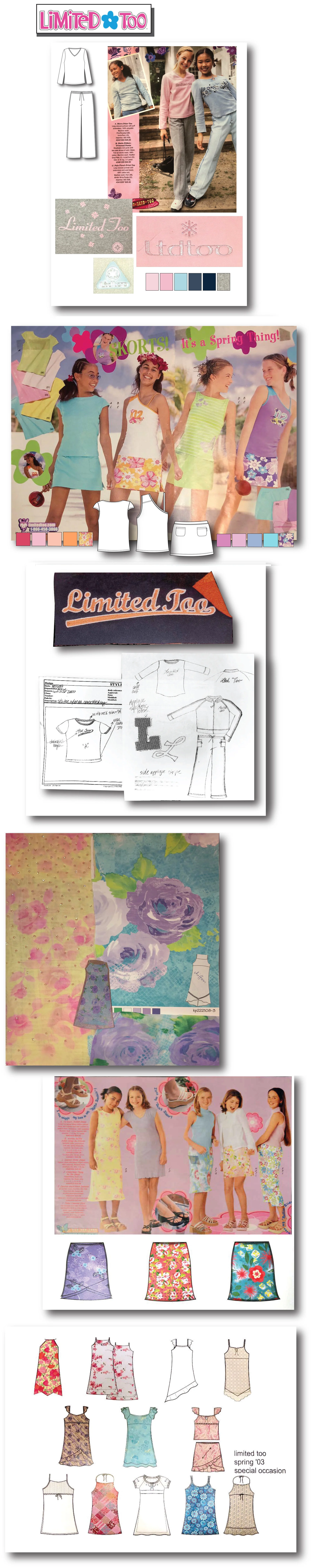 Limited Too: activewear, skirt &amp; dress product design