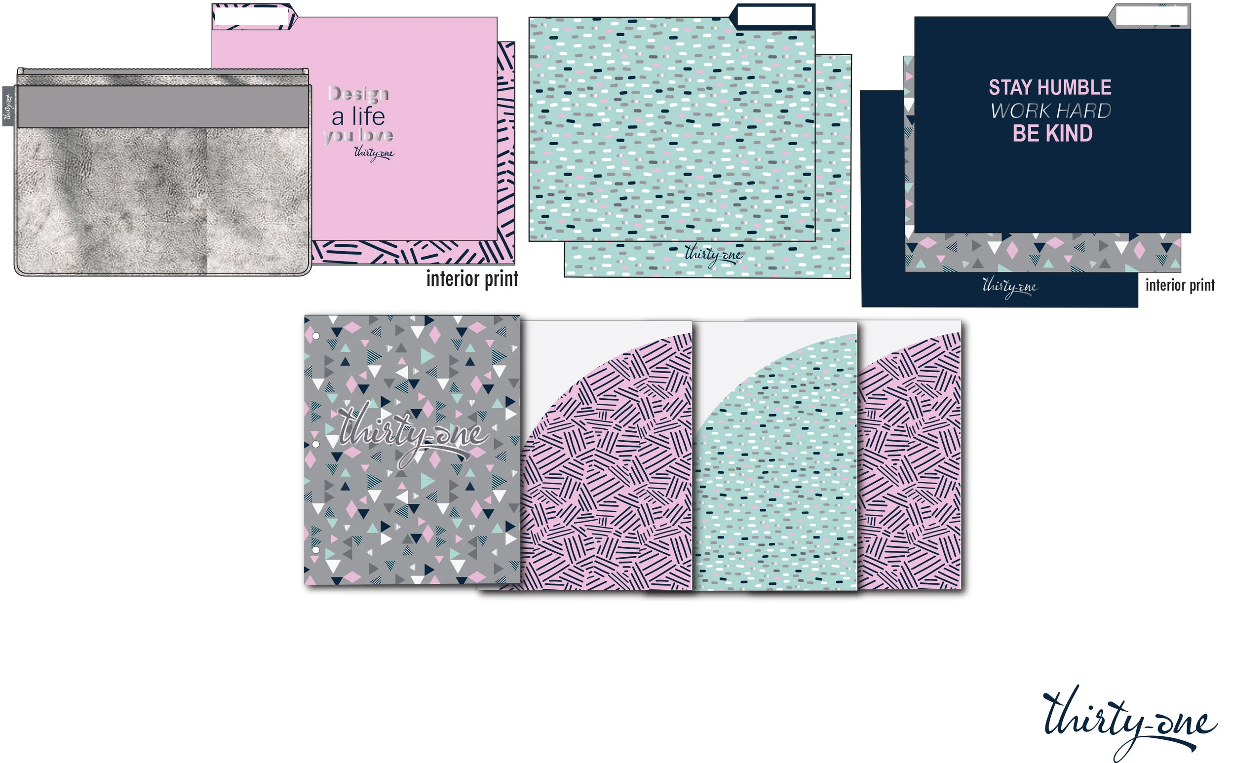 Thirty-One Gifts: printed stationery &amp; office supply set designs
