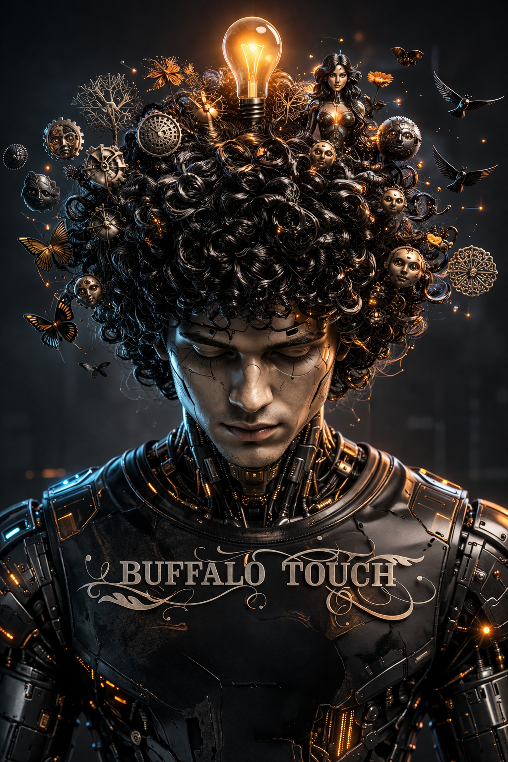 Futuristic android with mechanical afro.png