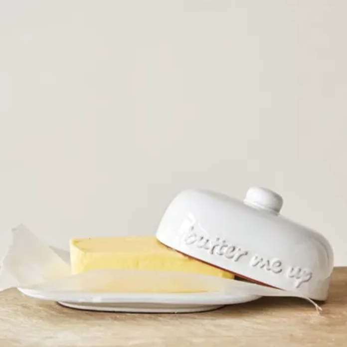 TerraCotta "Butter Me Up" Butter Dish White — Reimagine Designs