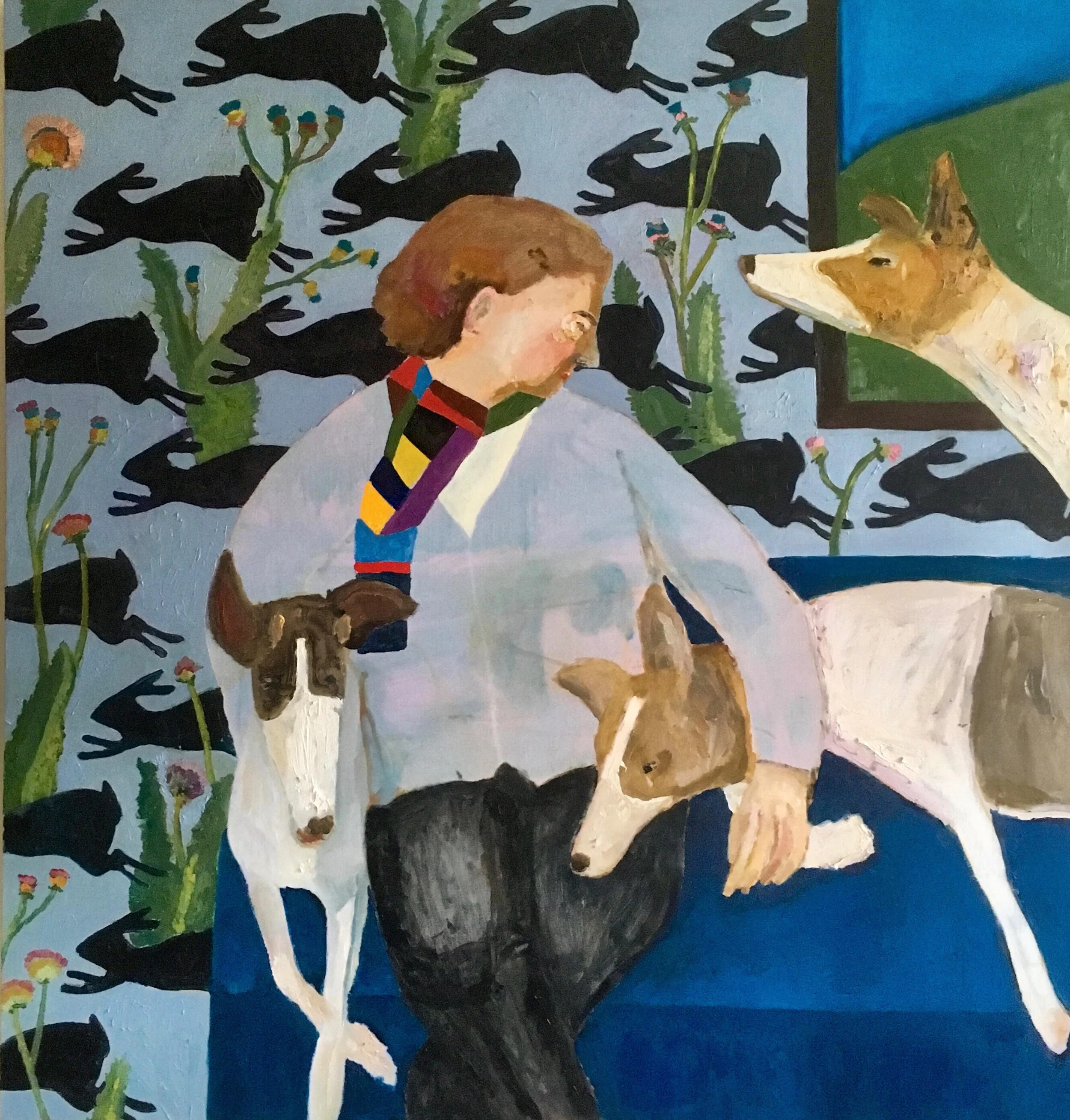 Girl with Greyhounds