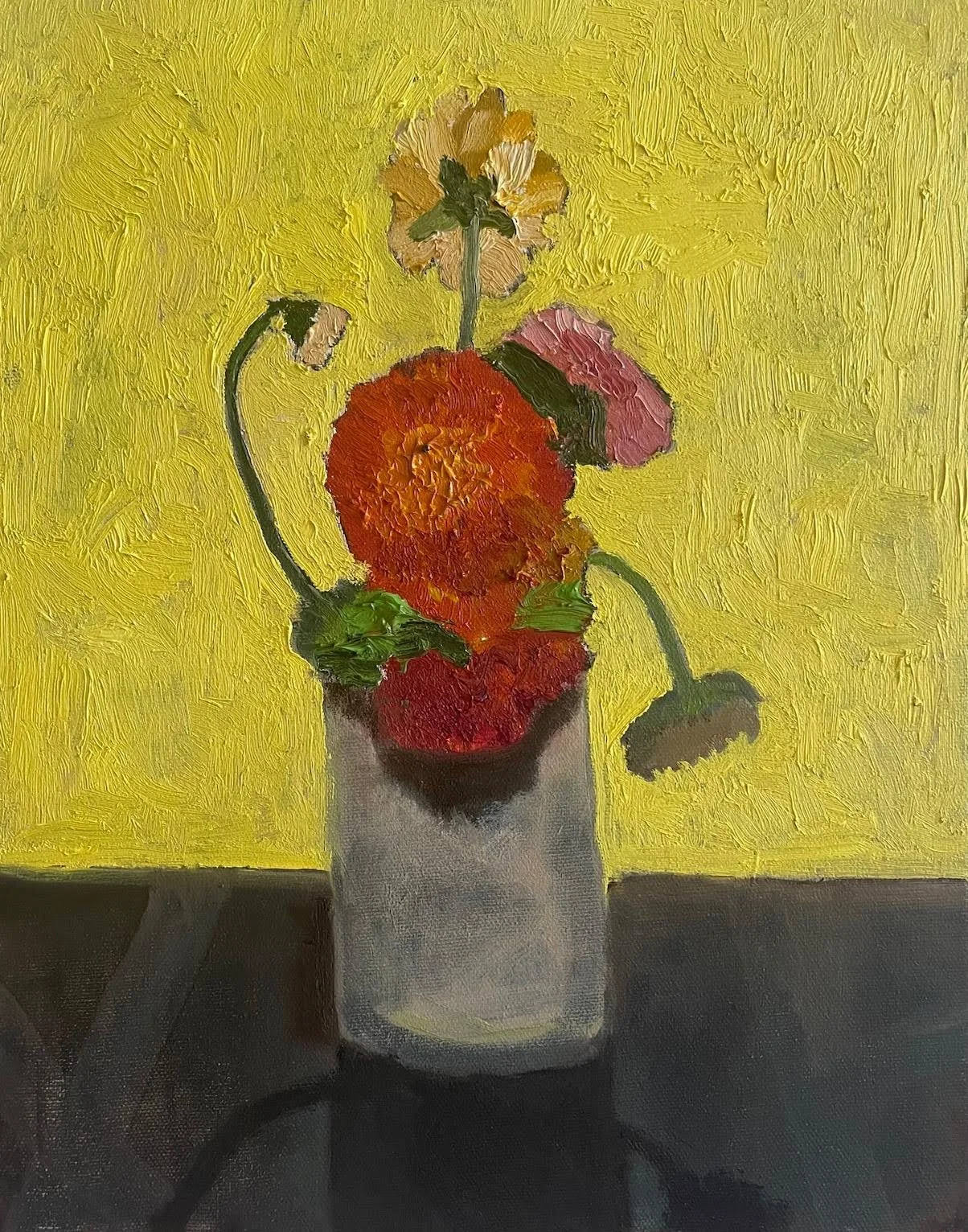 Dahlias on a Table