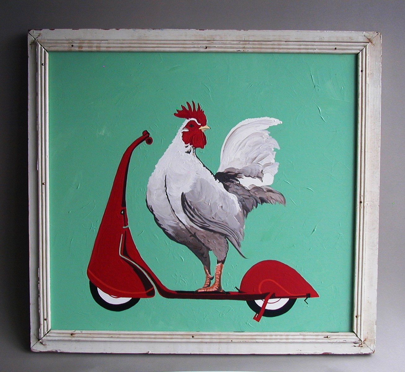 060-Acrylic_on_Wood_Chicken_on_Scooter.jpg