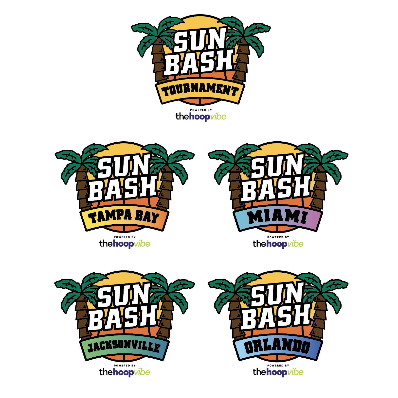 Sun Bash Basketball Tournament Logos