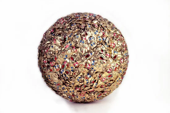 My Personal Basketball , 2003 Aluminum rings, acrylic paint and Styrofoam, 10-3/8" diameter