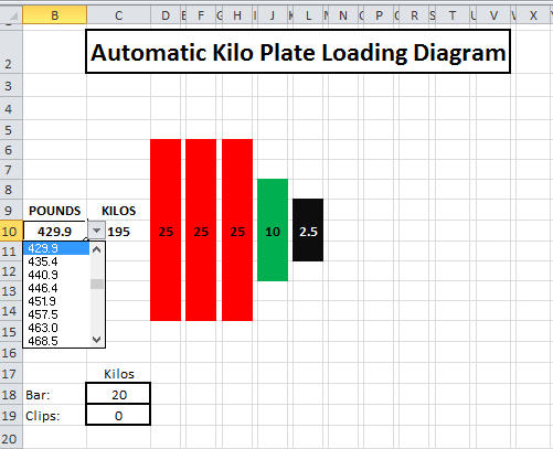 Barbell Plate Loading Chart