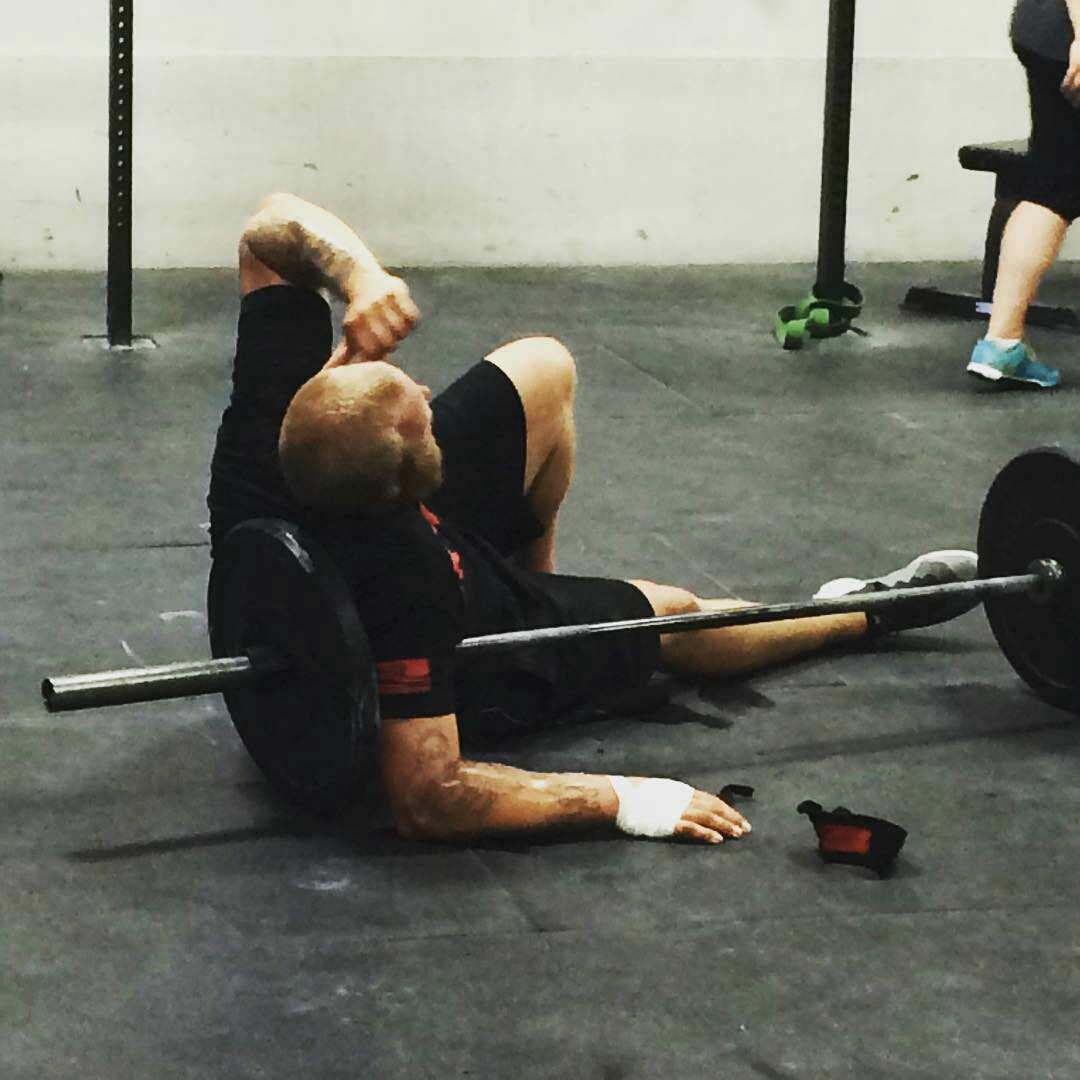 Just doing my usual post-WOD, wishing-I-was-dead pose...