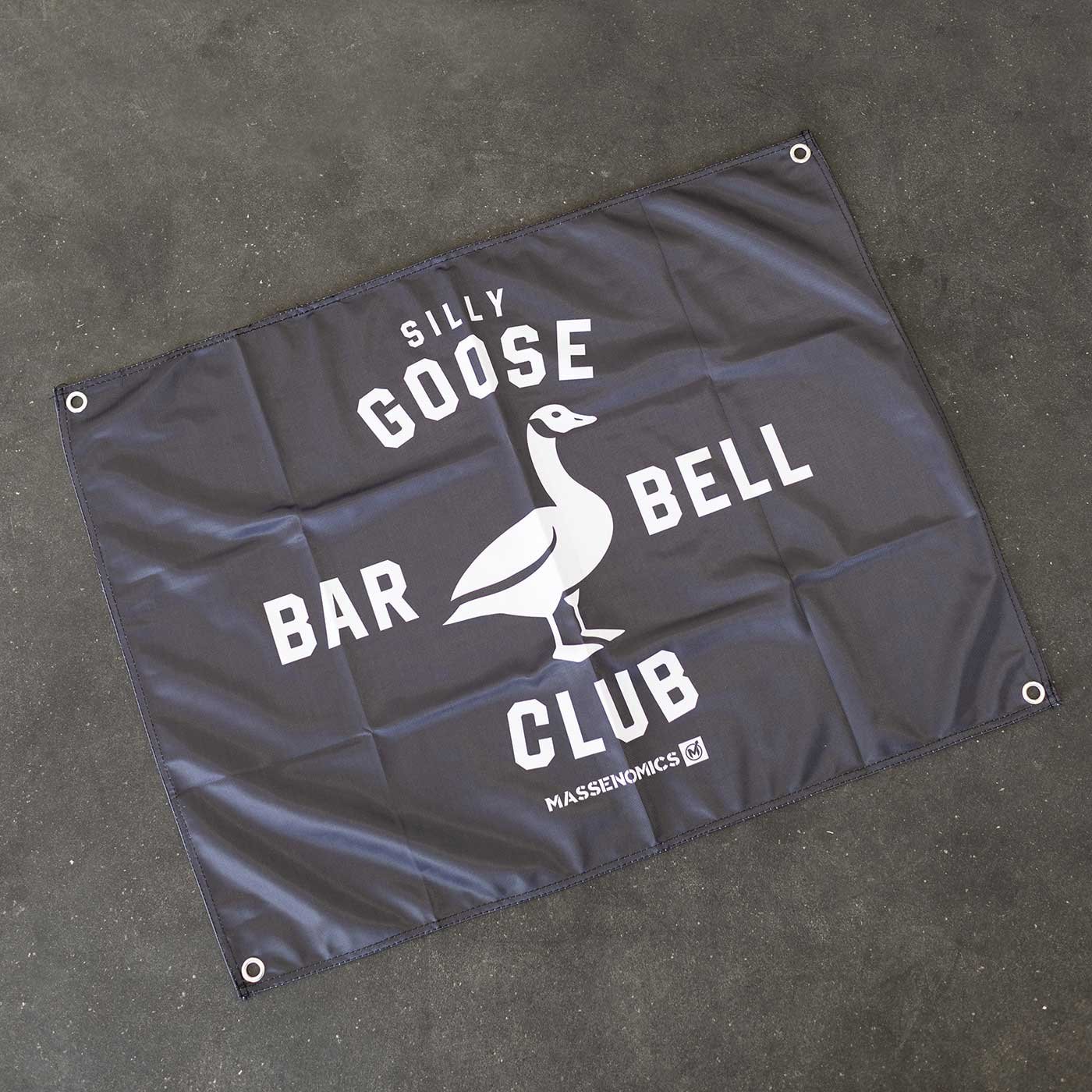 silly goose barbell club flag flat