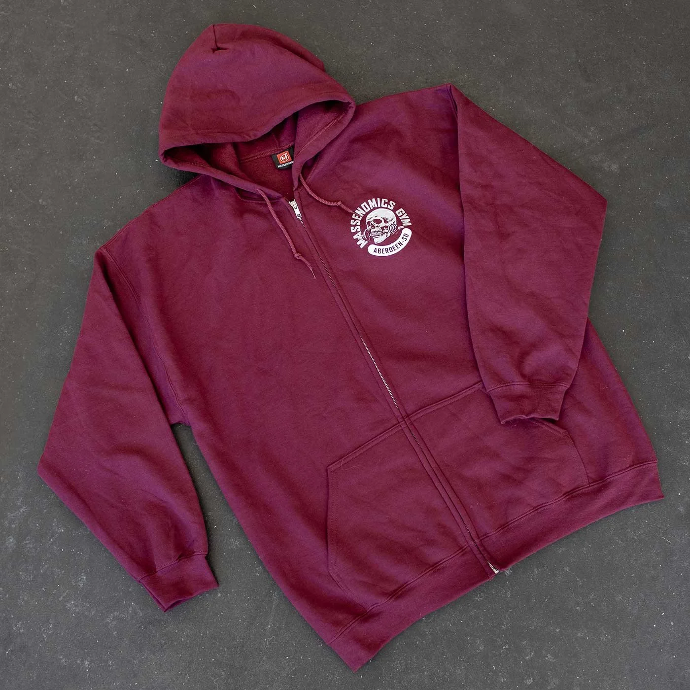 gym skull hoodie flat