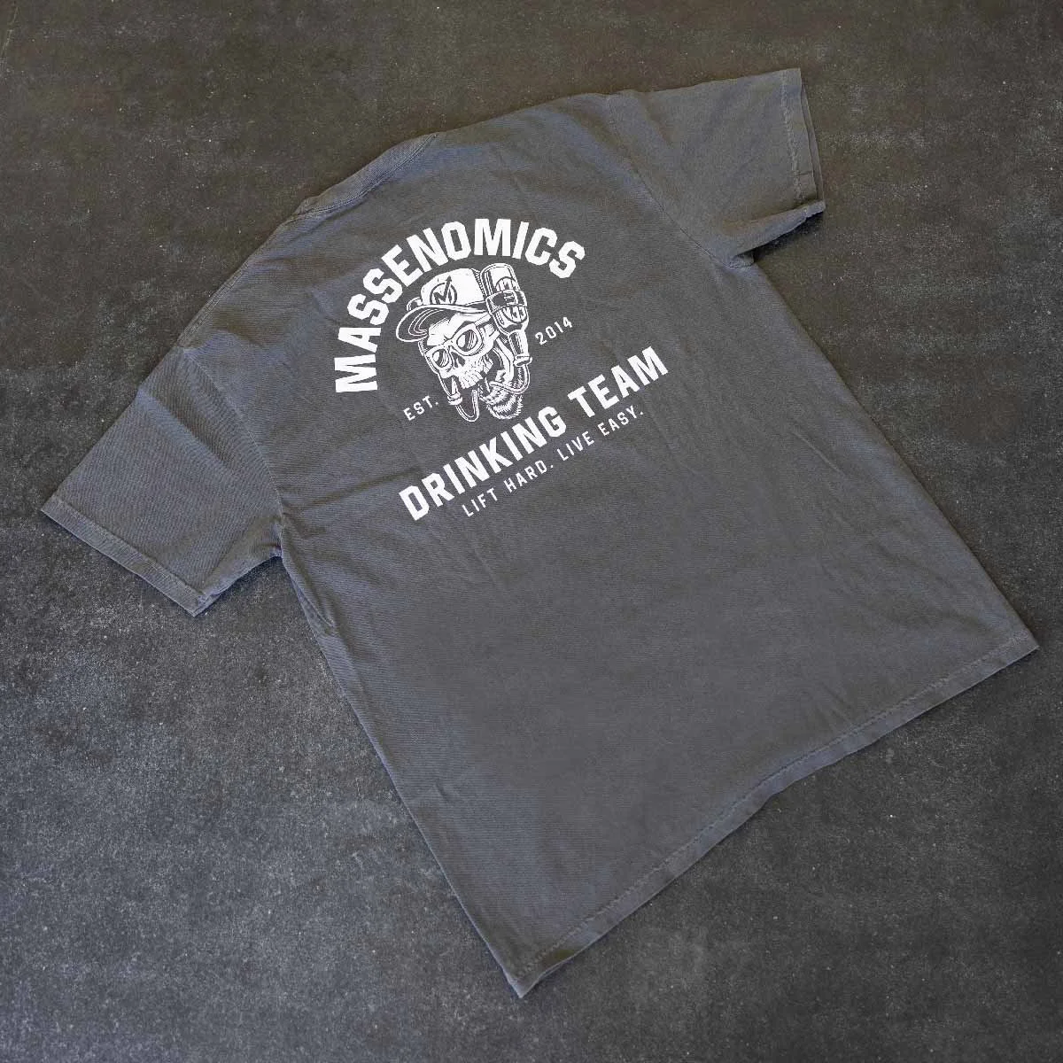 drinking team shirt back flat