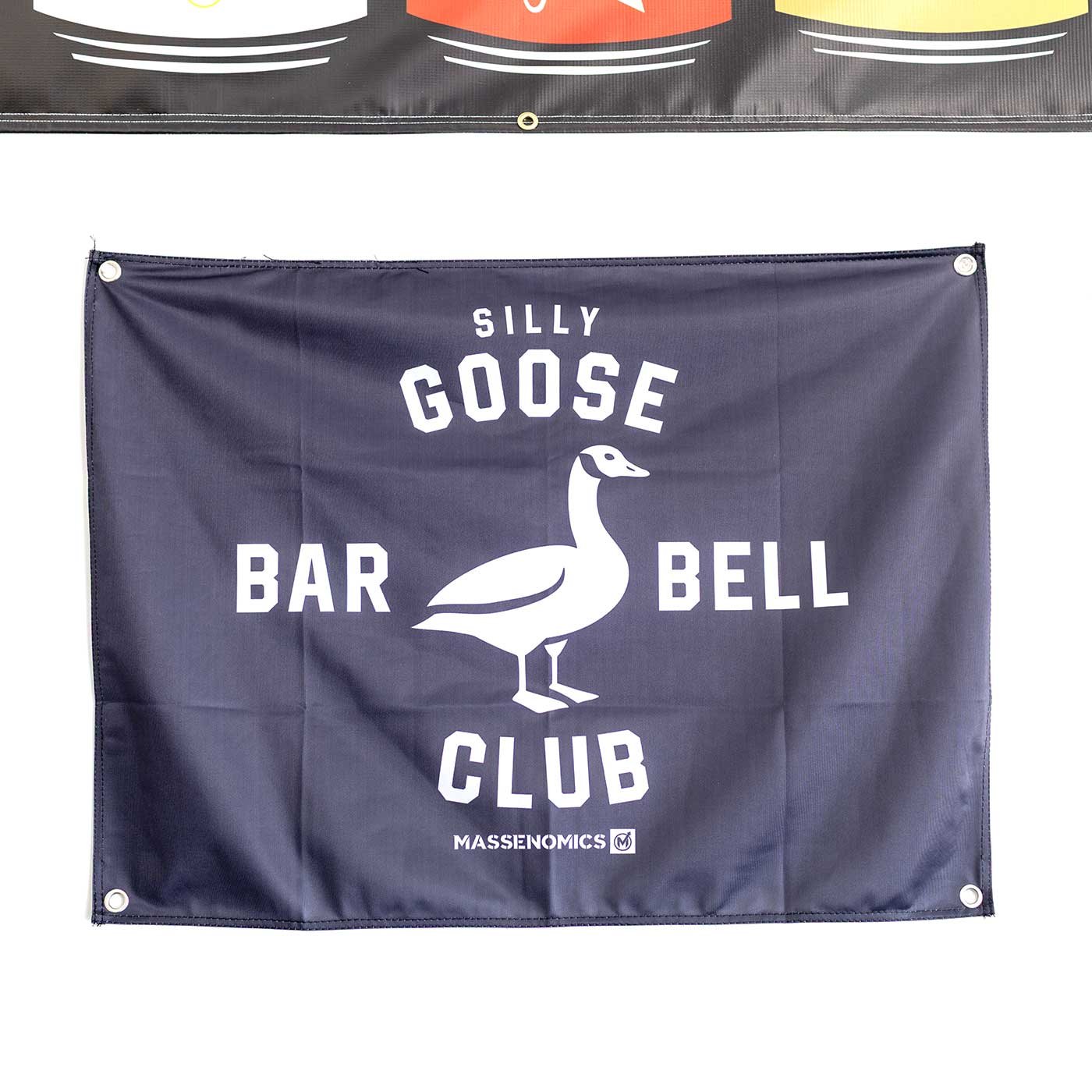 silly goose barbell club flag