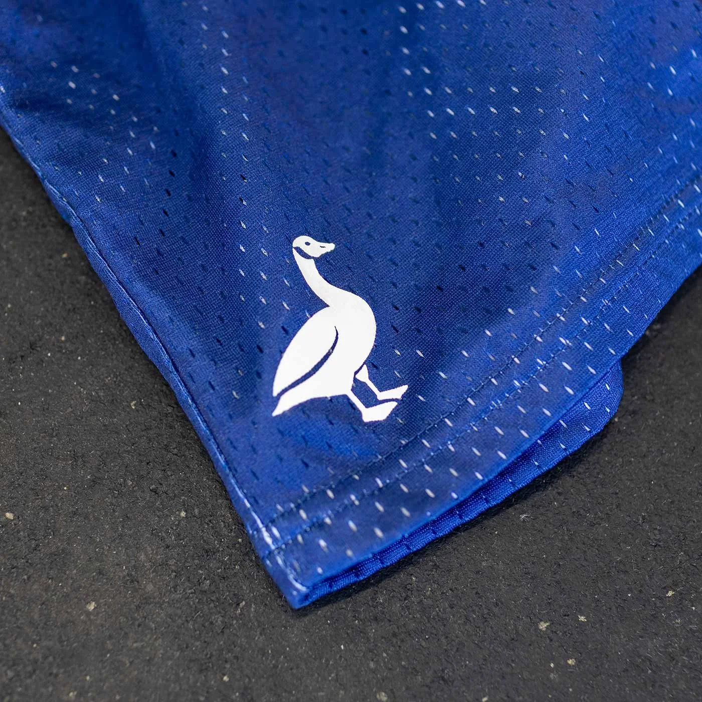silly goose barbell club shorts goose detail