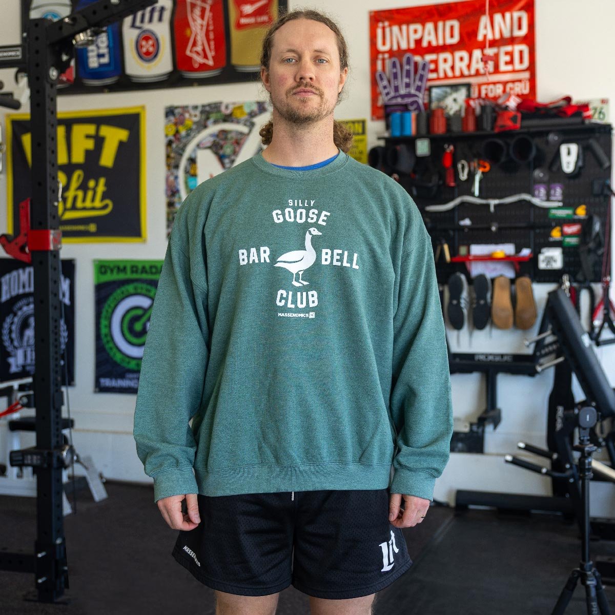 silly goose sweatshirt model