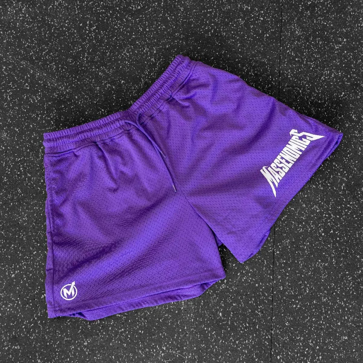 purple shorts flat