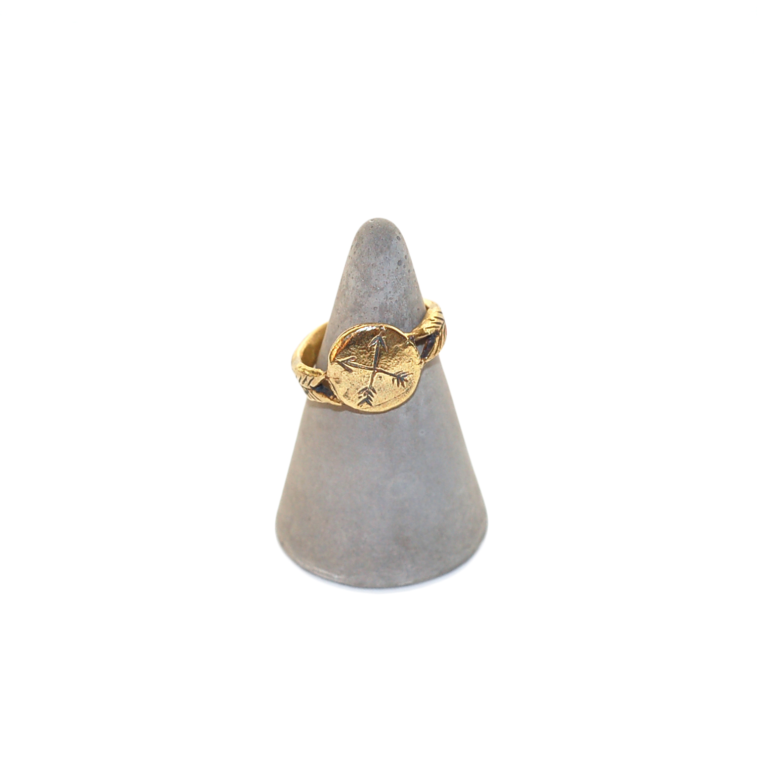 Datter Industries - Brass Crossed Arrow Signet Ring