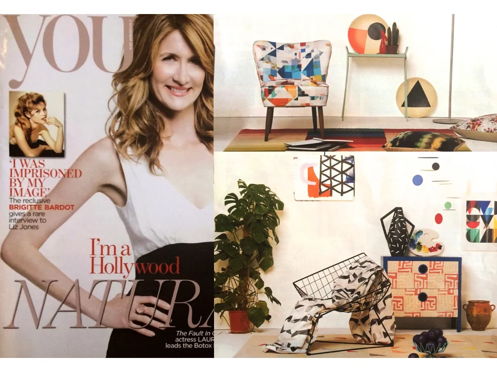 You Magazine Nov 2014 Our Flint fabric and Flocktail chair in Northmore Major featured here in this gorgeous Art box feature styled by Emily Blunden.