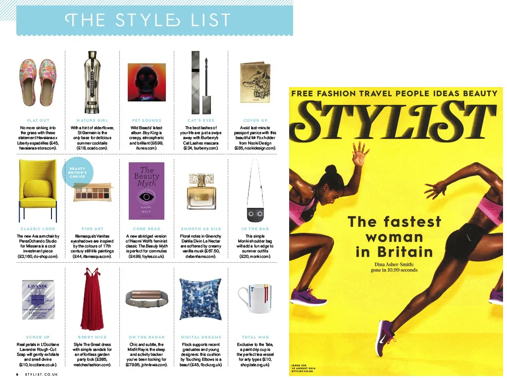 Stylist Aug 2016 Our lovely Cobalt Coast cushion designed by Touching Elbows is selected for this week's The Style List.