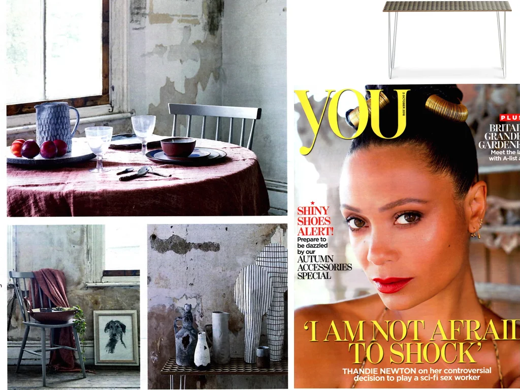 You Mag Oct 2016 Our Aldgate East Ink console table from our collaboration with surface designers Métier is featured here in this beautiful wintery lifestyle shoot.