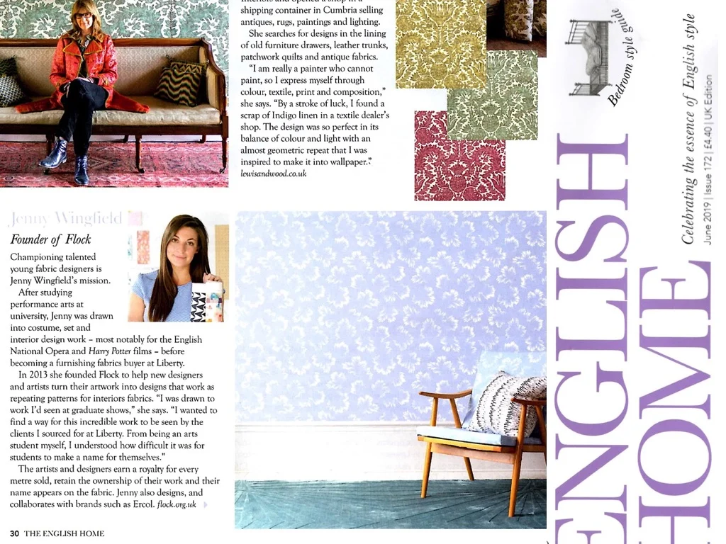 English Home, June 2019 Thank you to English Home magazine for this interview feature all about Flock and how we began in our mission discovering exciting new graduate talent.