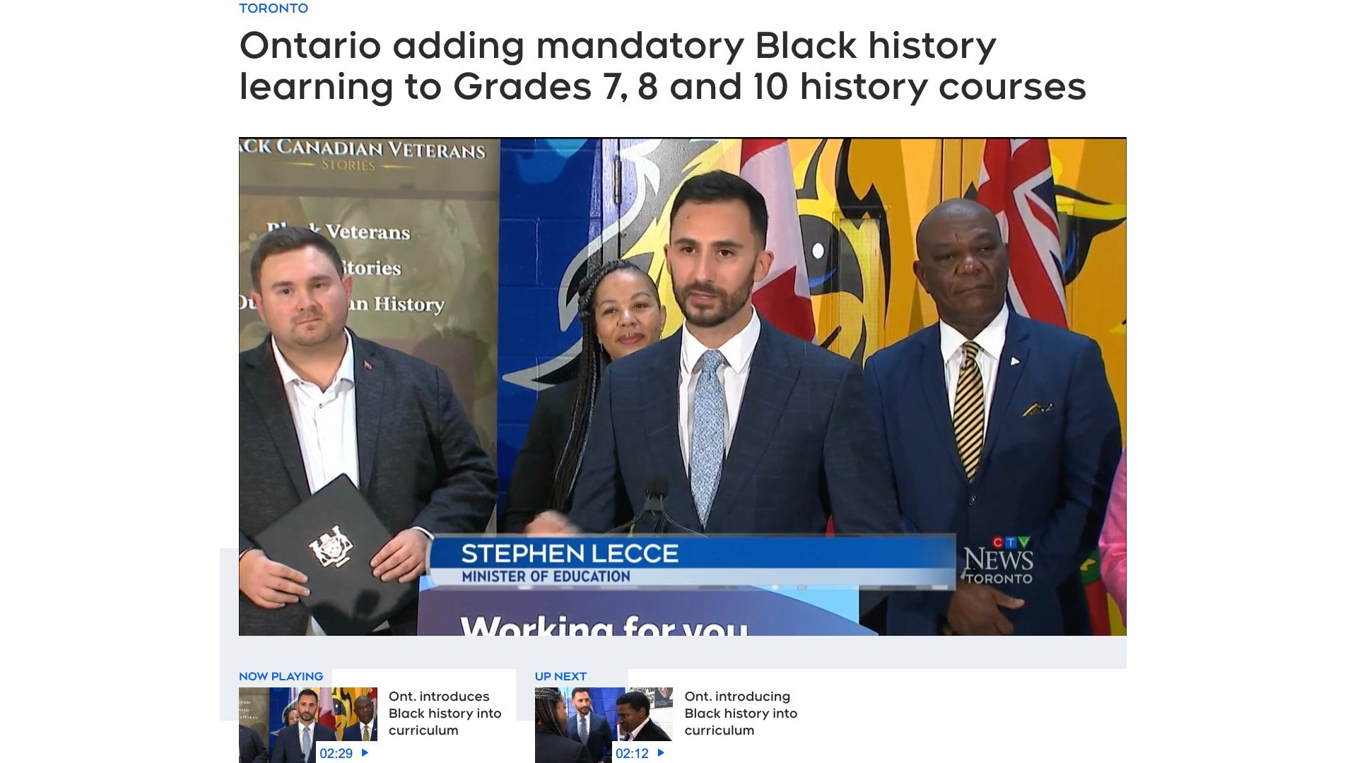 As a result of our efforts Black History became mandatory in Ontario in Feb. 2024