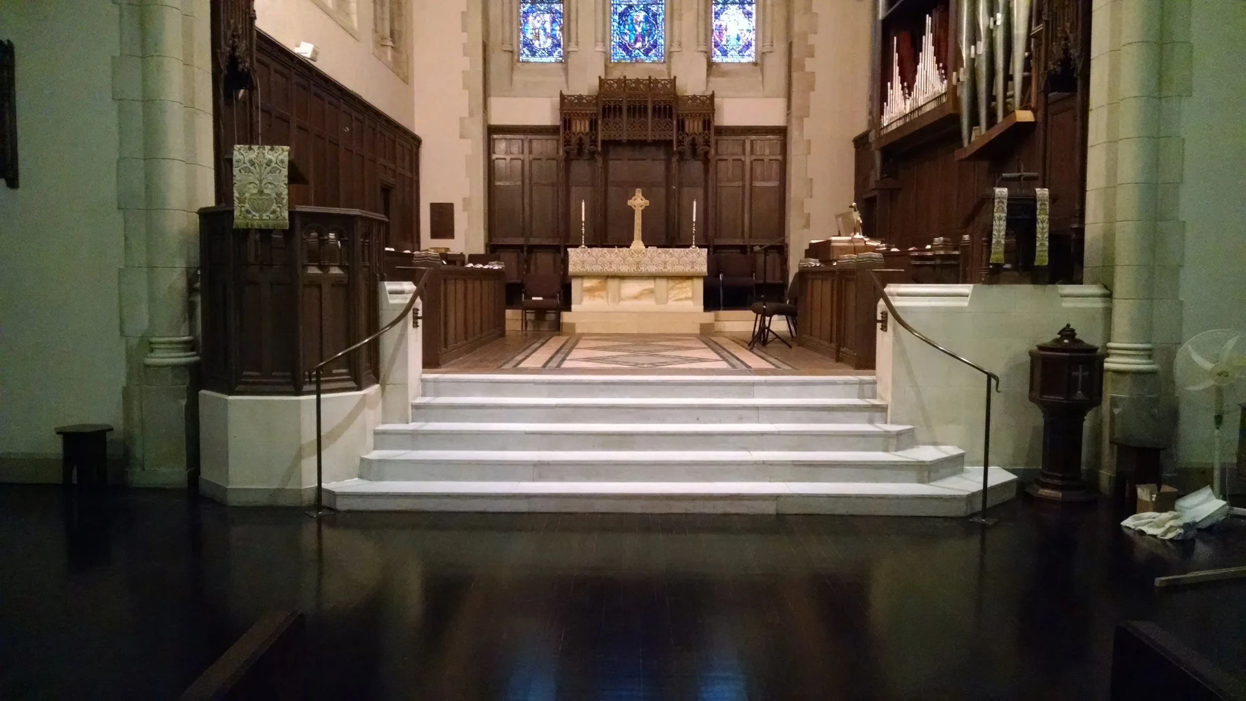 Bronze handrails for First Church in Winchester, MA
