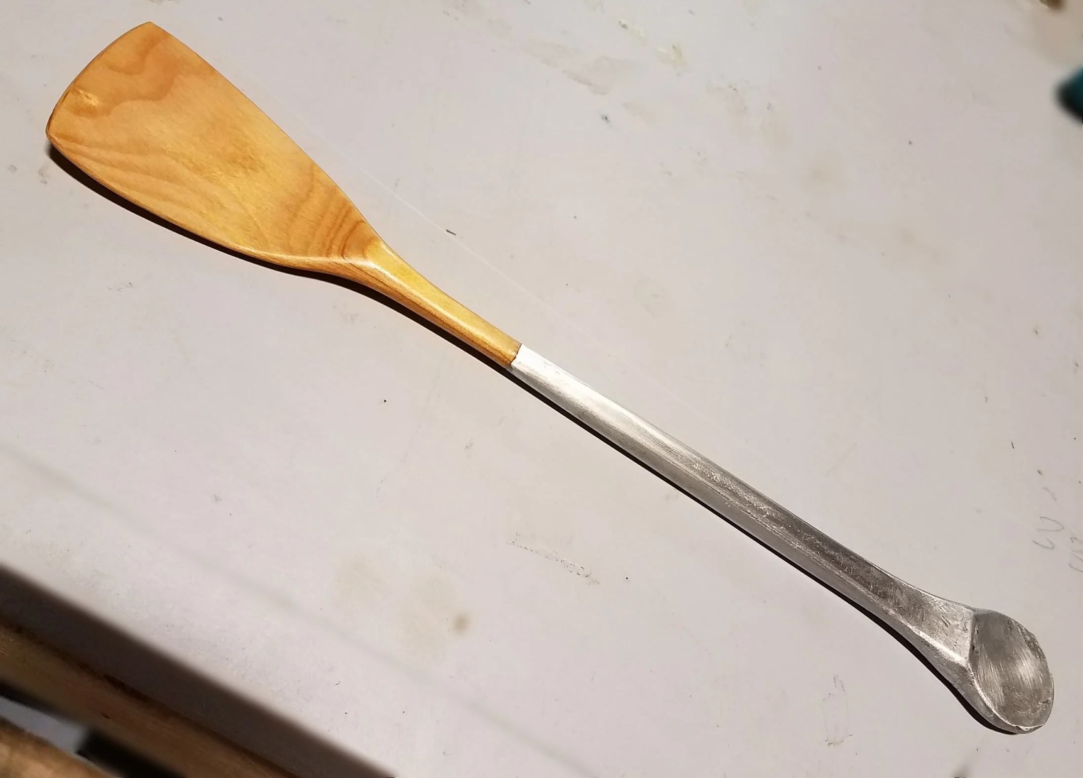 Pine and forged aluminum spatula