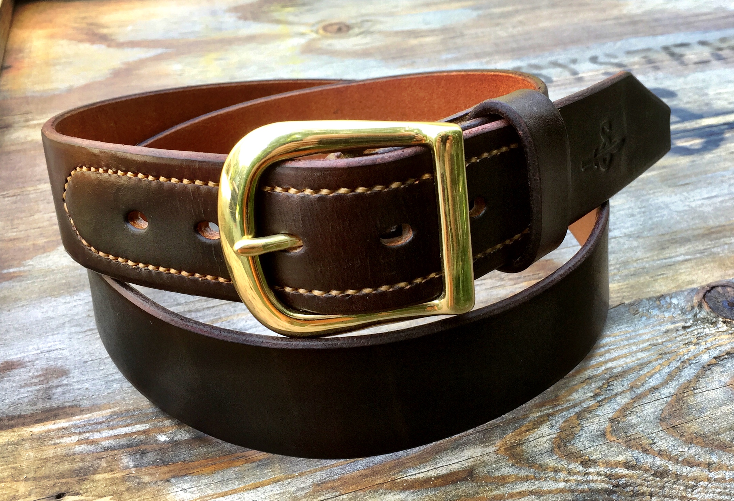 Mark Two Leather Belt - With Billet Stitching — Diomedes Industries