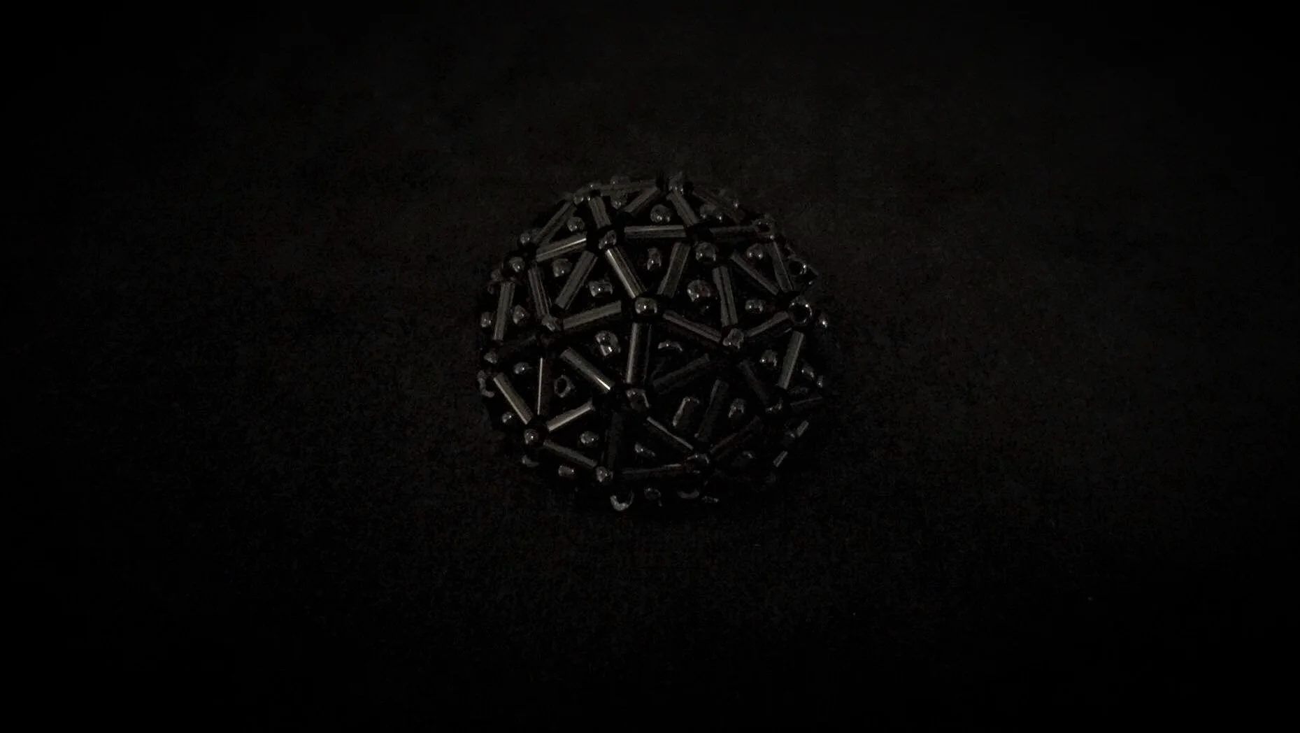 Black Beaded Button