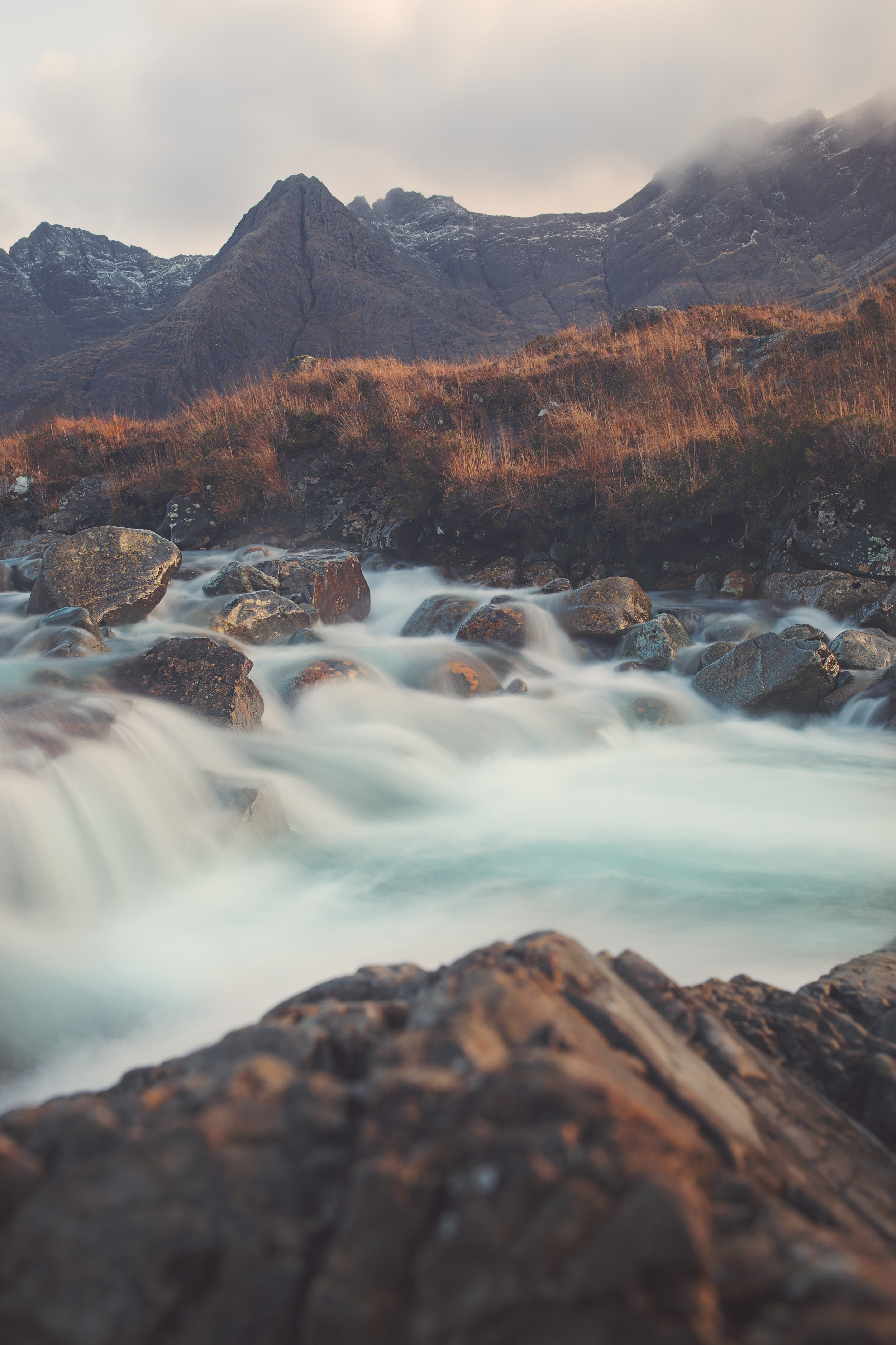 something a bit cheesy about long exposure river shots but I couldn't help it. Spent some time exploring the Fairy pools. A massive hailstorm came through all we could do was huddle together like penguins and face away from it. The back of my legs were getting pelted with stones but thankfully it only last about 5 minutes.