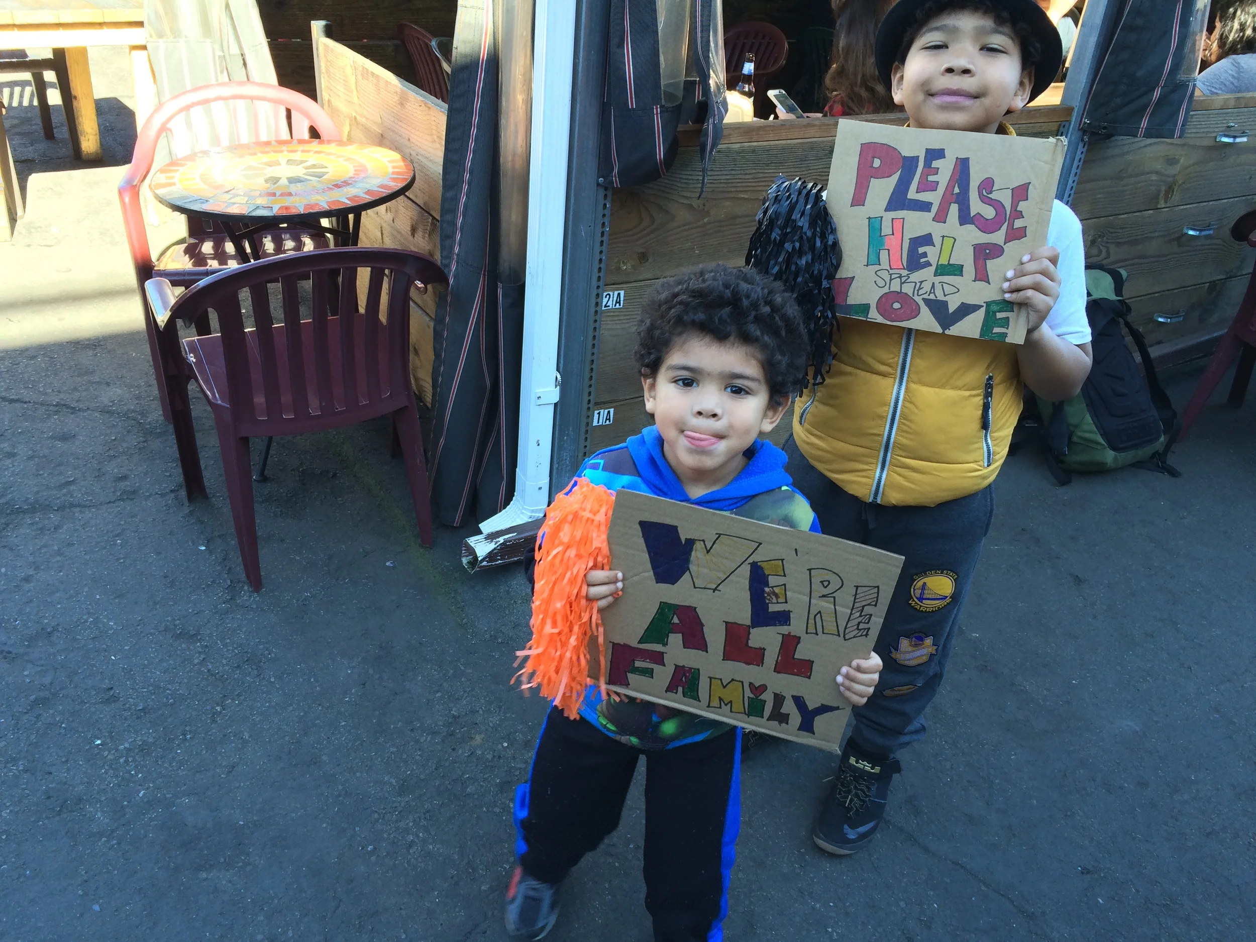 Young volunteers at Saint Francis Super Bowl Sunday event at SoMa StrEat Food Park (2.7.2016)