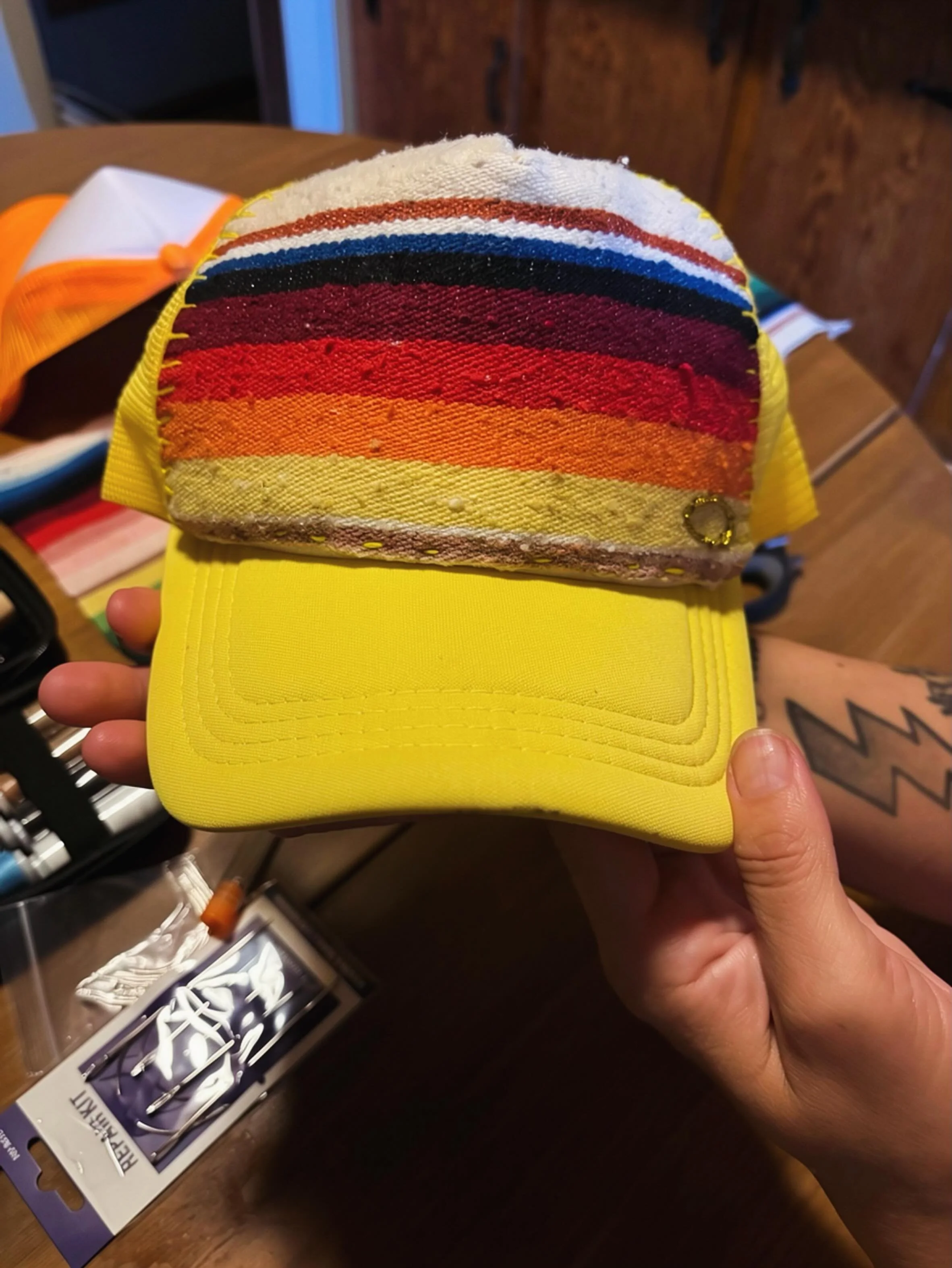 Our first Halo Hat! 😇🧢 

SFC volunteer steward Ms. Melinda &ldquo;Pantalones&rdquo; did the stitching, attaching, and signature bottom right corner halo for our first prototype&mdash;and here it is! 

This is one of SFC&rsquo;s volunteer project to