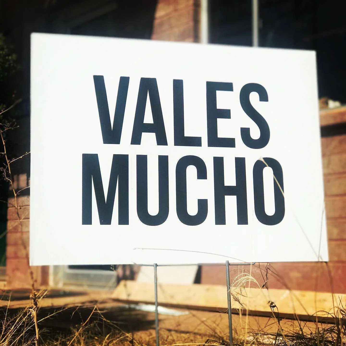 Sign of the times: VALES MUCHO

#valesmucho #youmatter #youbelong #yourneedsmatter #localsteward #globalvillage #heavenonearth #hoeusa