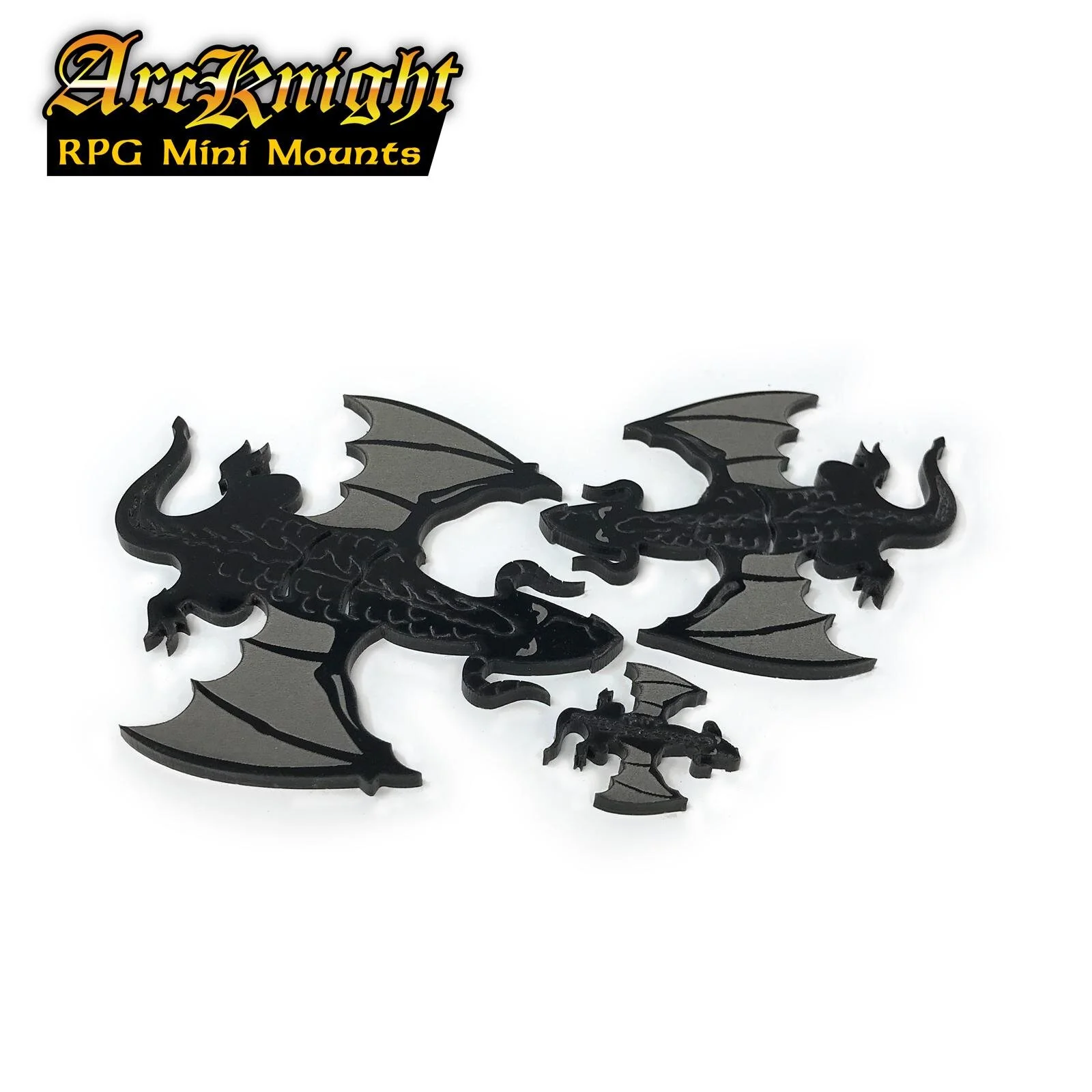 RPG Mini Mounts - Dragons (Black)