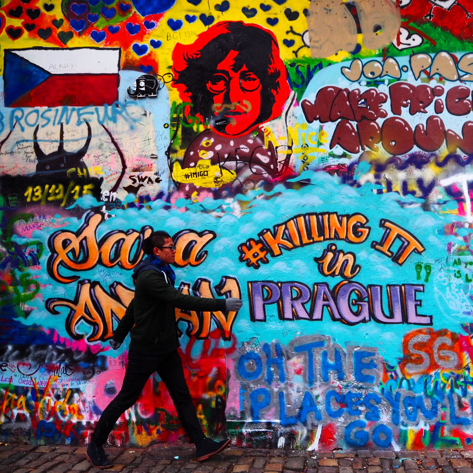 #Walkingthrough Prague by John Lennon Wall