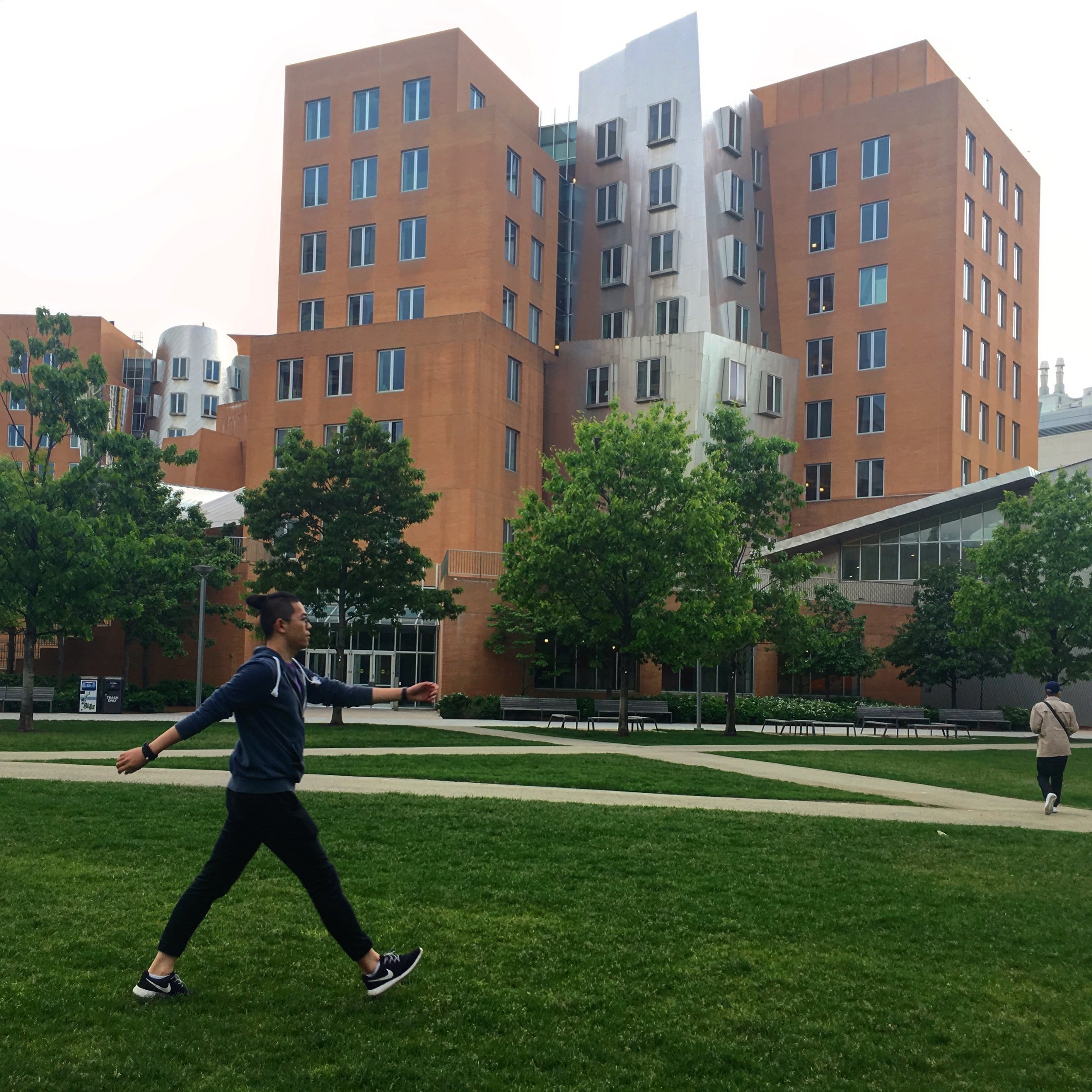 WalkingThrough MIT in front of building #32 by Frank Gehry