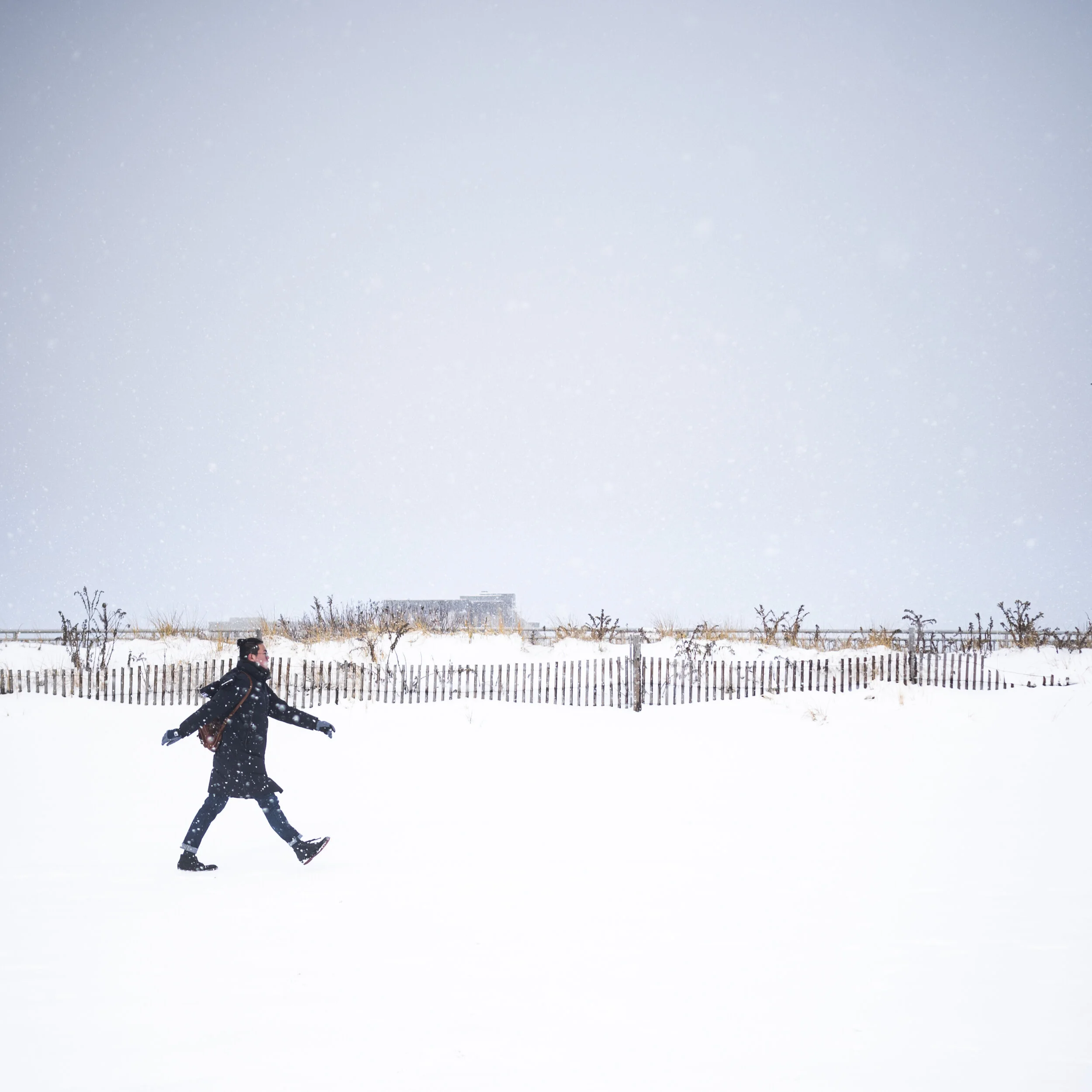 WalkingThrough Rockaway Beach in Snow 