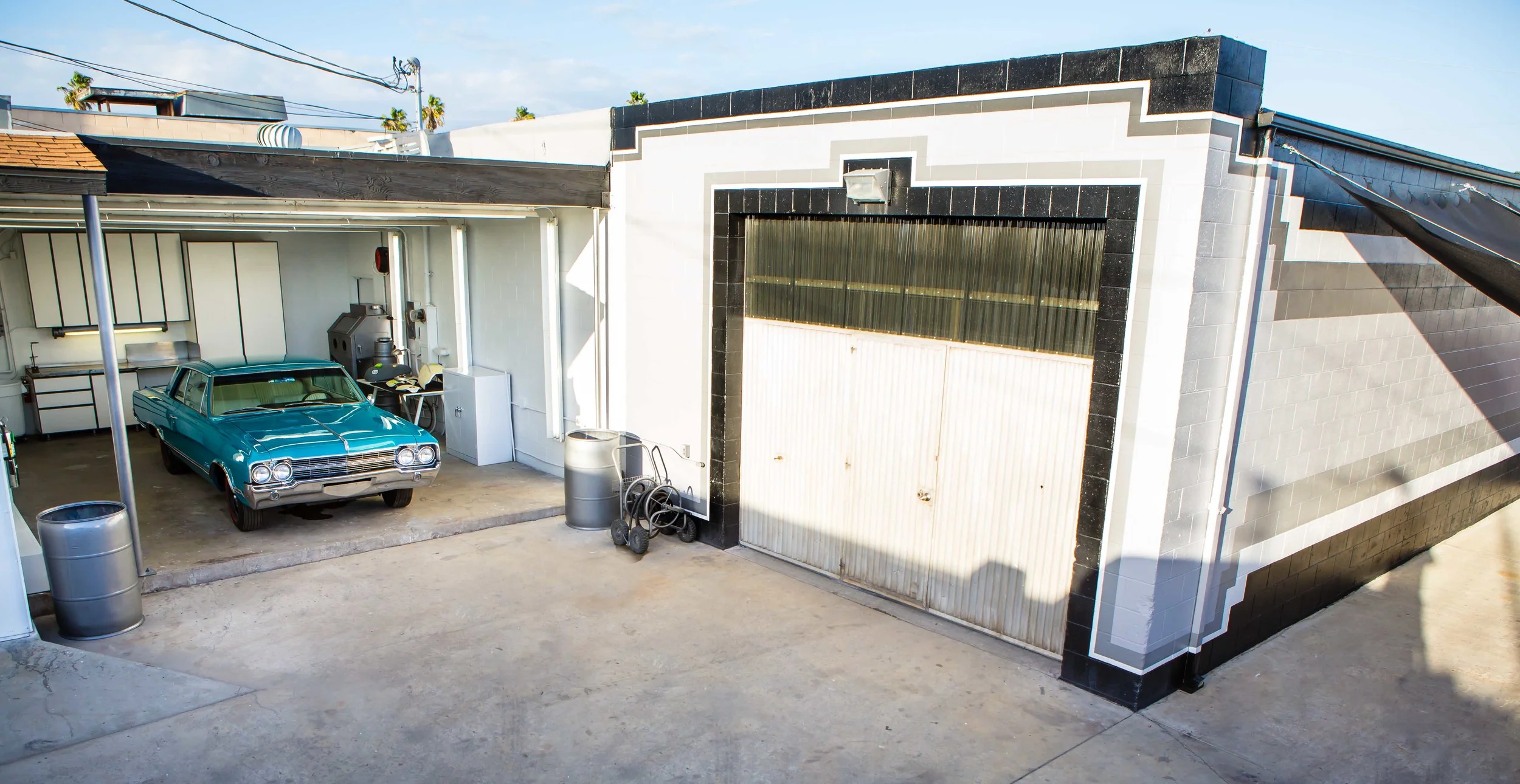 A nice birds eye view of the back of our shop. 