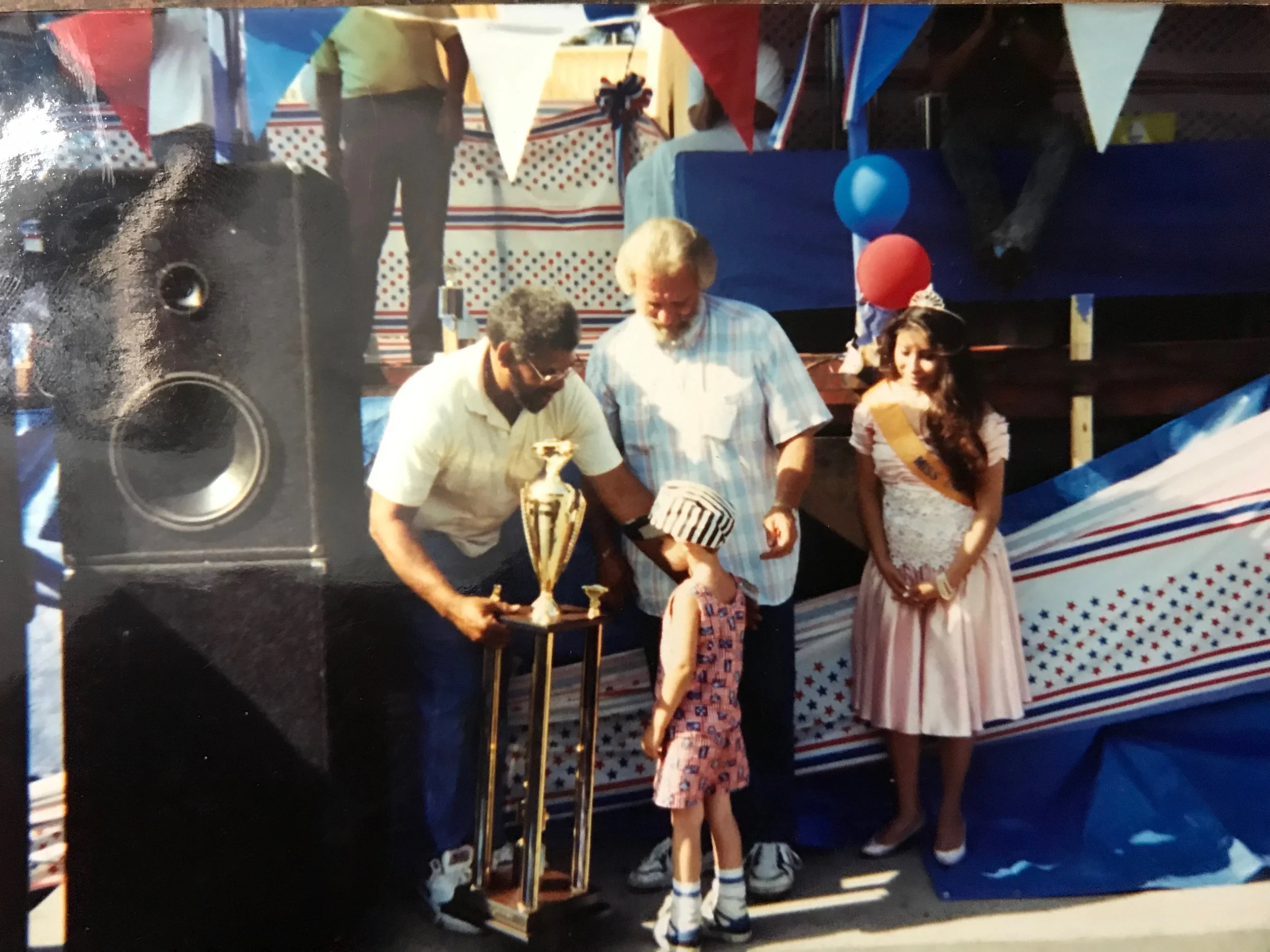 4.5 yrs old receiving his 1st trophy- It was bigger than he is!
