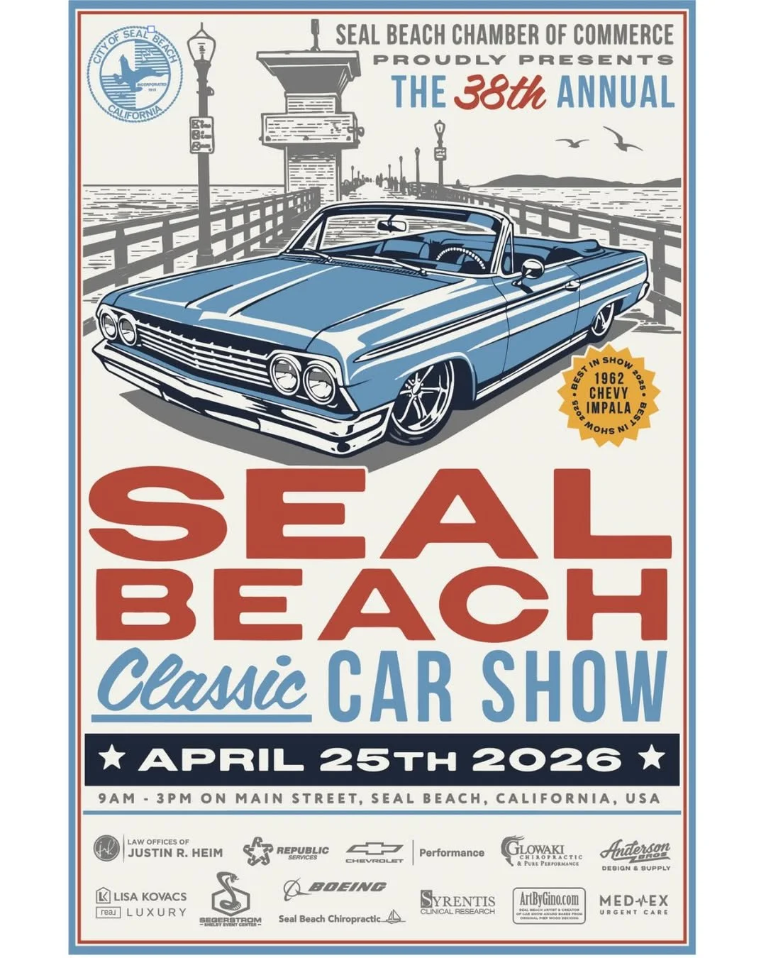 Seal Beach Classic Car Show - Saturday, April 25th 