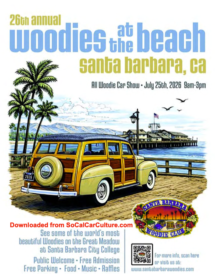 26th Annual Woodies At The Beach, July 24-26 -  Santa Barbara