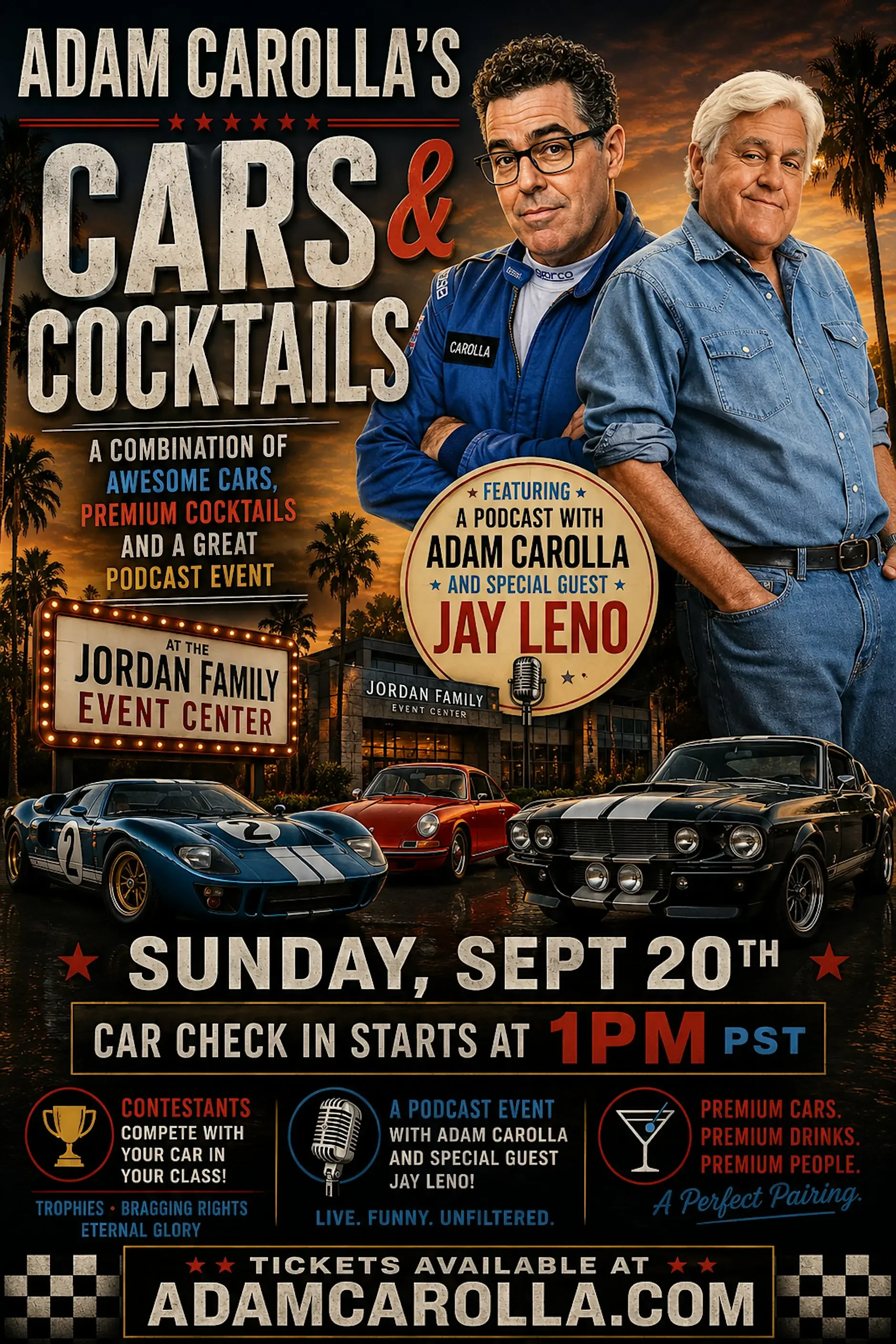 Adam Carolla's Cars &amp; Cocktails, Sunday, Sept 20th